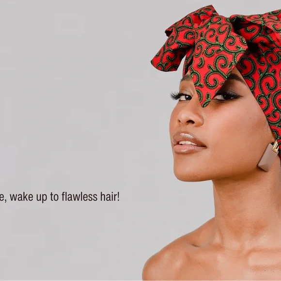 Ankara Satin Bonnet Silk Cap Hair Bonnet for Sleeping, for Women Long Curly Hair - Picture 5 of 5